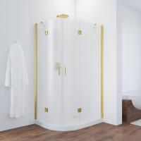 Душевой уголок Vegas Glass AFS-F TUR NOVO 100*80 09 10 R профиль золото глянцевое, стекло сатин