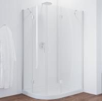 Душевой уголок Vegas Glass AFS-F 120*100 01 01 R профиль белый, стекло прозрачное