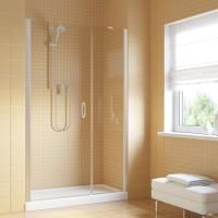 Душевая дверь в нишу Vegas Glass EP-F-2 LUX 140 07 01 L профиль матовый хром, стекло прозрачное