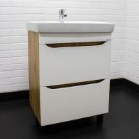 Тумба с раковиной Домино Bruno 60 дуб вотан, белая