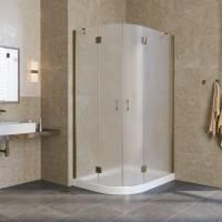 Душевой уголок Vegas Glass AFS-F LUX 120*80 05 10 R профиль бронза, стекло сатин