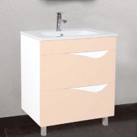 Тумба с раковиной Bellezza Эйфория 80 бежевая 2 ящика