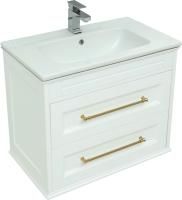 Тумба с раковиной Aquanet Бостон М 80 ручки золото