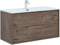 Тумба с раковиной Aquanet Lino 100 дуб веллингтон