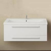 Тумба под раковину 1MarKa Соната 90П с 2 ящиками, белый глянец