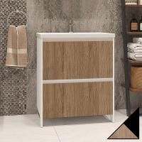 Тумба с раковиной Velvex Klaufs 70.2Y черная, шатанэ, напольная