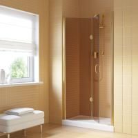 Душевая дверь в нишу Vegas Glass GPS LUX 95 09 05 L профиль золото глянцевое, стекло бронза