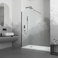 Душевая перегородка RGW Walk In WA-010B 70х195 профиль черный, стекло прозрачное
