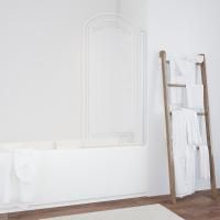 Шторка на ванну Vegas Glass EV ARC 76 01 B2 R профиль белый, стекло прозрачное рисунок матовый