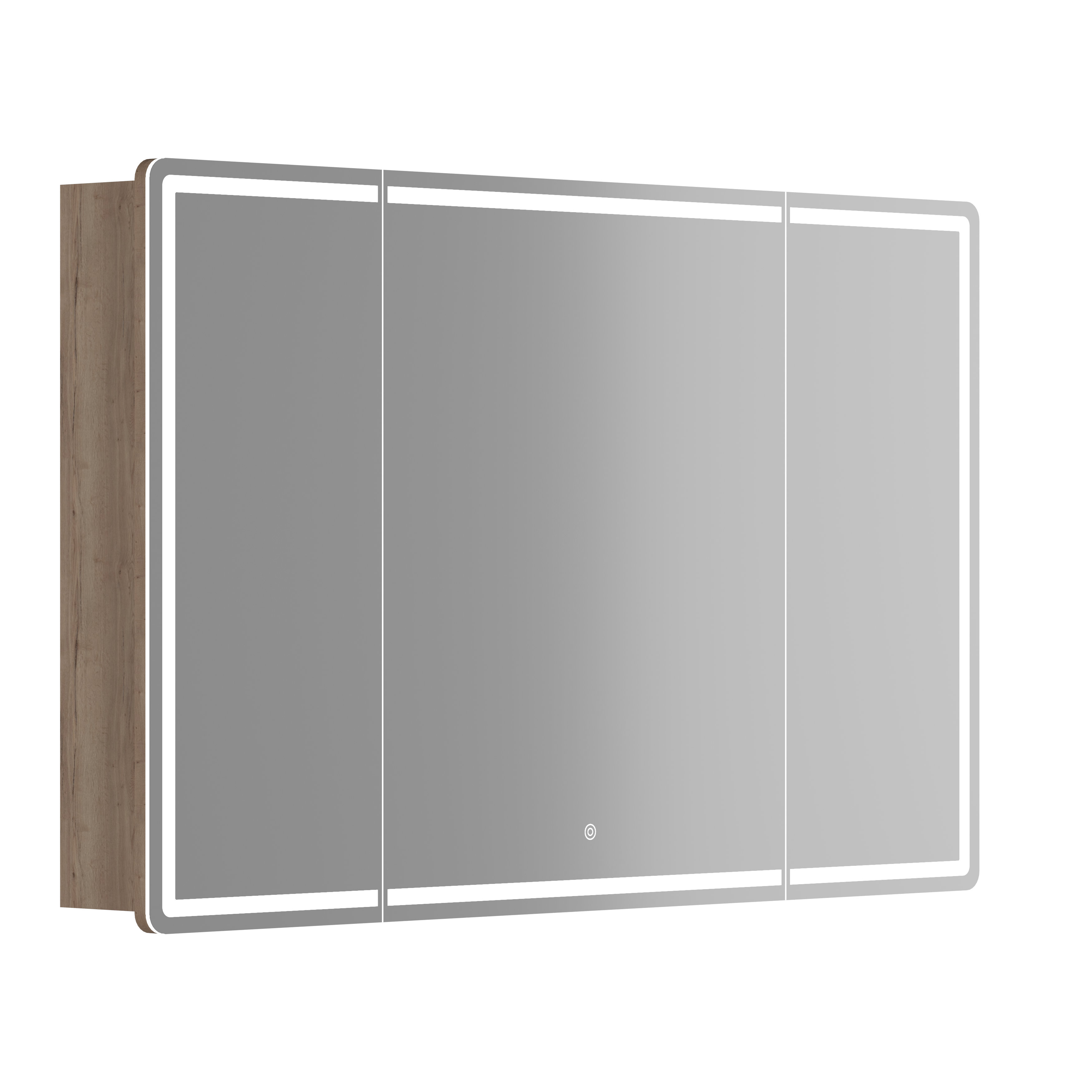 Зеркало-шкаф Sancos Mirror 120 дуб галифакс натуральный, с LED подсветкой