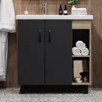 Тумба с раковиной Onika Тимбер 80.10 R, серая, дуб сонома