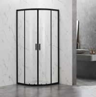 Душевой уголок CeramaLux CL901-90B 90x90, профиль черный матовый, стекло прозрачное