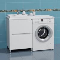 Тумба с раковиной СанТа Лондон 60 L под стиральную машину, 2 ящика