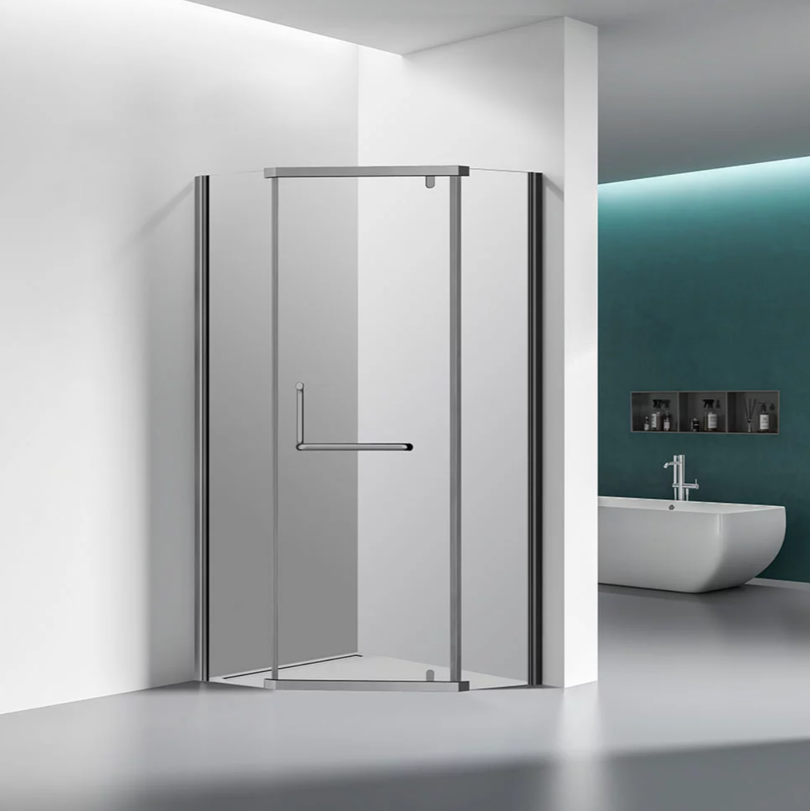 Душевой уголок Veconi Rovigo RV-36GR 90x90, профиль графит