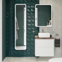 Мебель для ванной Stworki Берген 60 белая с темной столешницей, раковина City 1