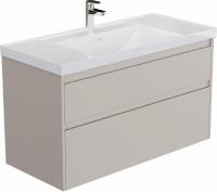 Тумба с раковиной Aquanet Nova Lite 2.0 110 2 ящика, бежевая