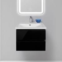 Тумба с раковиной Style Line Даймонд 80 Люкс Plus подвесная, черная