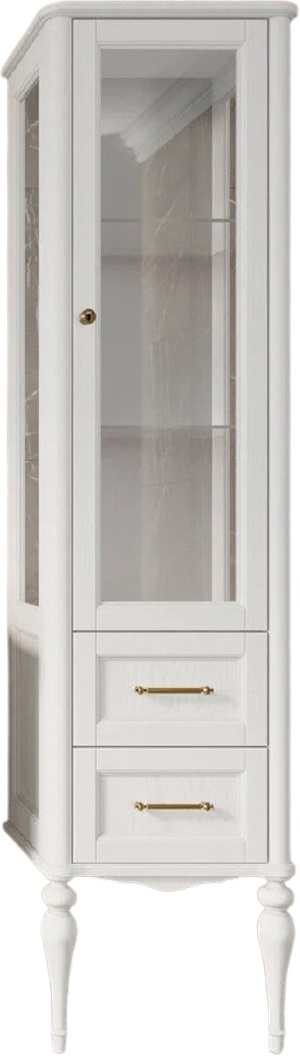 Пенал ValenHouse Эстетика 40 R белый витрина, фурнитура золото