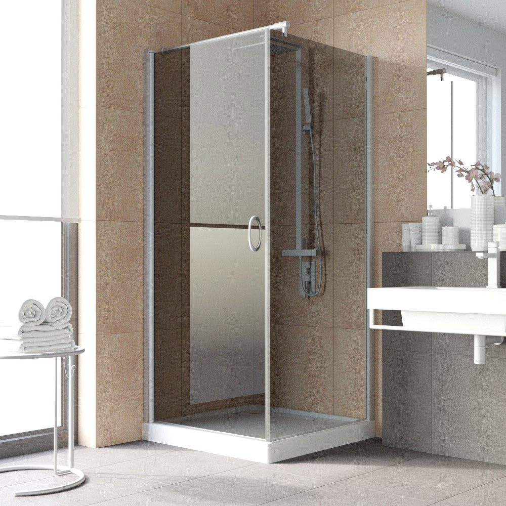 Душевой уголок Vegas Glass EP-Fis LUX 80*90 07 07 L, профиль матовый хром, стекло графит