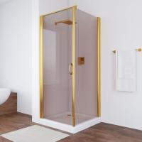 Душевой уголок Vegas Glass EP-Fis 80 09 05 L профиль золото глянцевое, стекло бронза