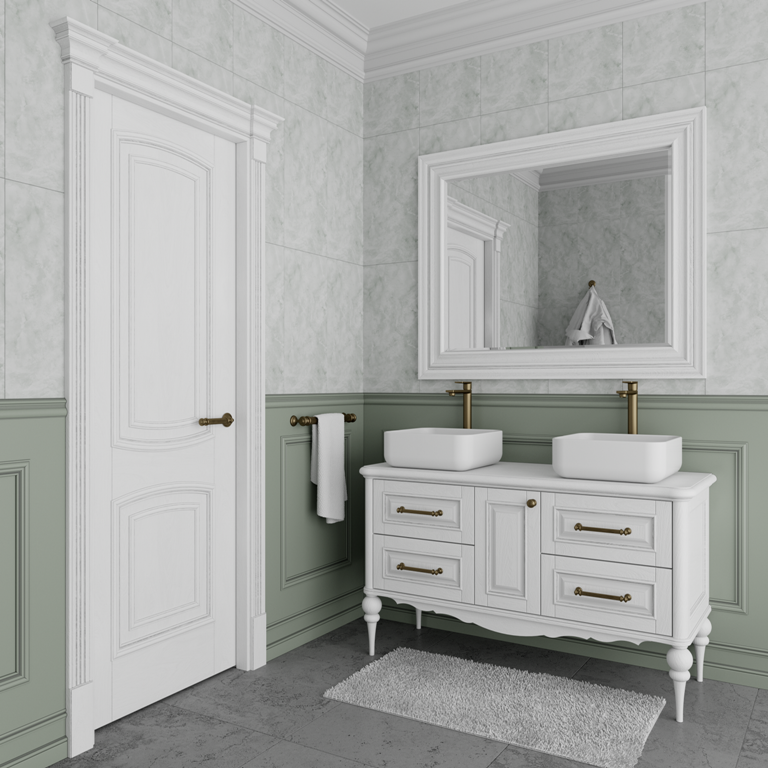 Мебель для ванной ValenHouse Эстетика 150 белая, фурнитура золото