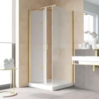 Душевой уголок Vegas Glass GPS-Fis LUX 80*90 09 10 L профиль золото глянцевое, стекло сатин