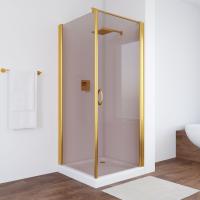 Душевой уголок Vegas Glass EP-Fis 80 09 05 R профиль золото глянцевое, стекло бронза