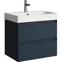 Тумба с раковиной Aqwella 5 stars Geometria 65 подвесная, 2 ящика, серая