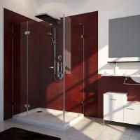 Душевой уголок GuteWetter Lux Rectan GK-003 левый 100x80 см стекло бесцветное 6-8, фурнитура хром