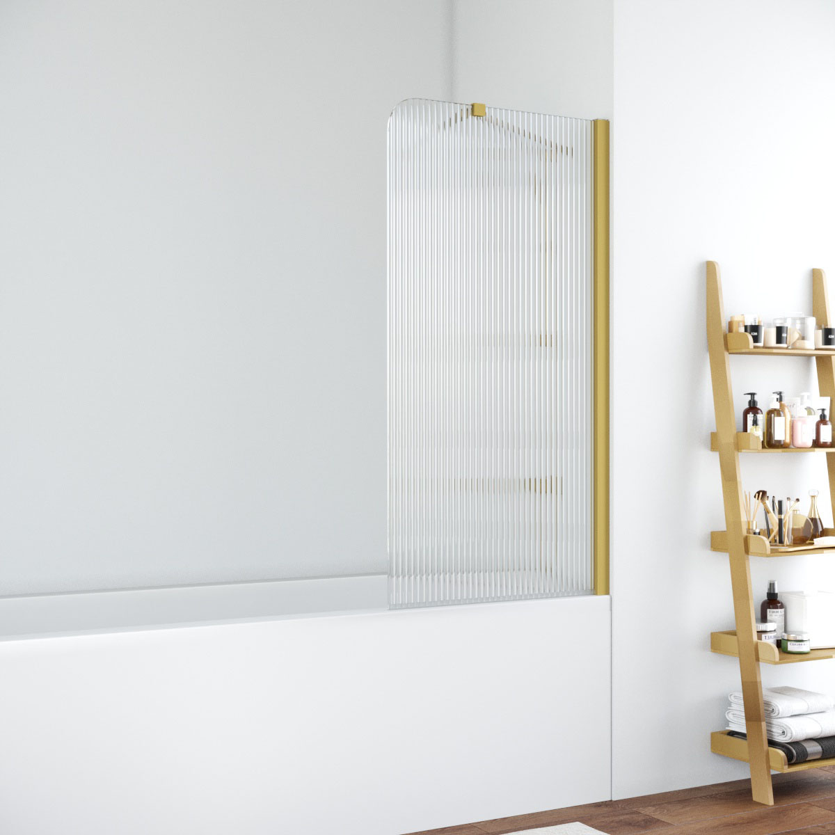 Шторка на ванну Vegas Glass EV NOVO ST 76 03 Moru R, профиль золото матовое, стекло Moru