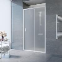 Душевая дверь в нишу Vegas Glass ZP NOVO 140 01 10 140 см, профиль белый, стекло сатин