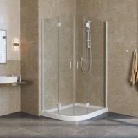 Душевой уголок Vegas Glass AFS-F Lux 110*90 01 01 R профиль белый, стекло прозрачное