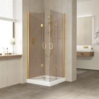 Душевой уголок Vegas Glass 2GPS LUX 90 09 05 профиль золото глянцевое, стекло бронза
