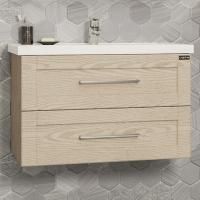 Тумба с раковиной СанТа Венера 80 подвесная, дуб бежевый