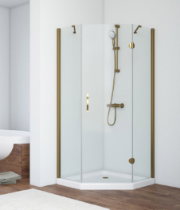 Пятиугольные душевые уголки на любой вкус