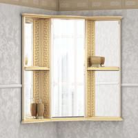 Зеркало-шкаф Misty Olimpia Lux 60 угловой R бежевая патина