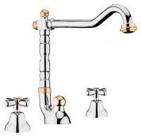 Смеситель для раковины Webert Armony AM750202017 хром-золото