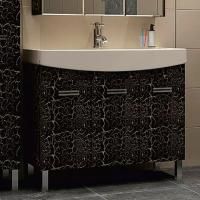 Тумба с раковиной Misty Джулия 105 прямая, черная краколет