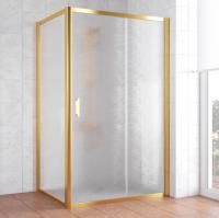 Душевой уголок Vegas Glass ZP+ZPV 130*80 09 02 профиль золото, стекло шиншилла