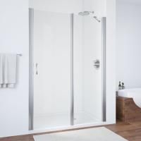 Душевая дверь в нишу Vegas Glass EP-F-1 105 08 crystalvision R профиль глянцевый хром, стекло crystalvision