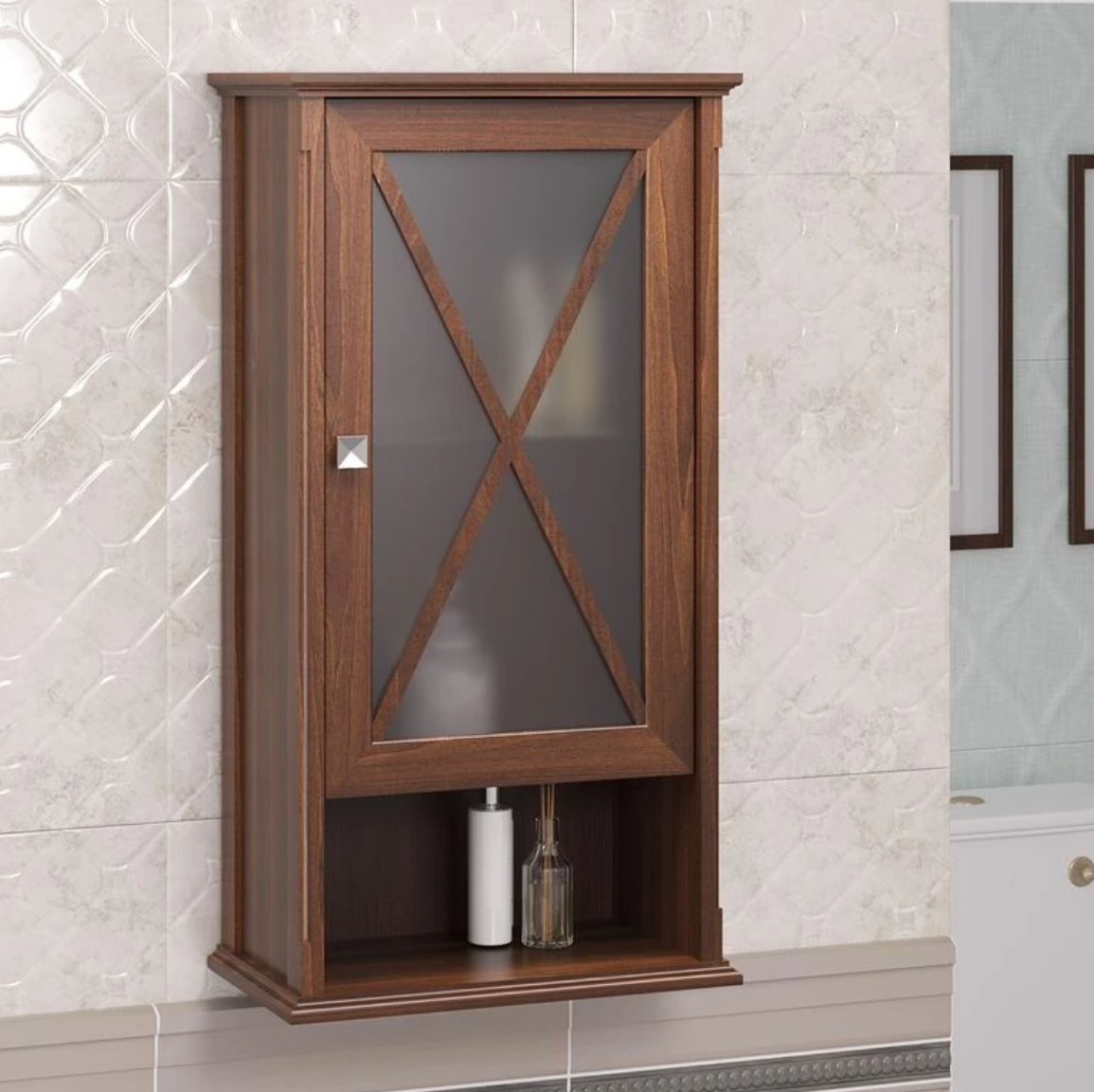 Шкаф подвесной Opadiris Палермо 46 светлый орех, правый