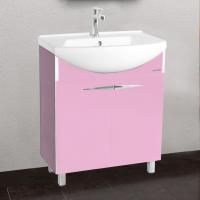 Тумба с раковиной Bellezza Глория Гласс 65 розовая