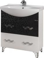 Тумба под раковину Bellezza Маргарита 65 белая с черным