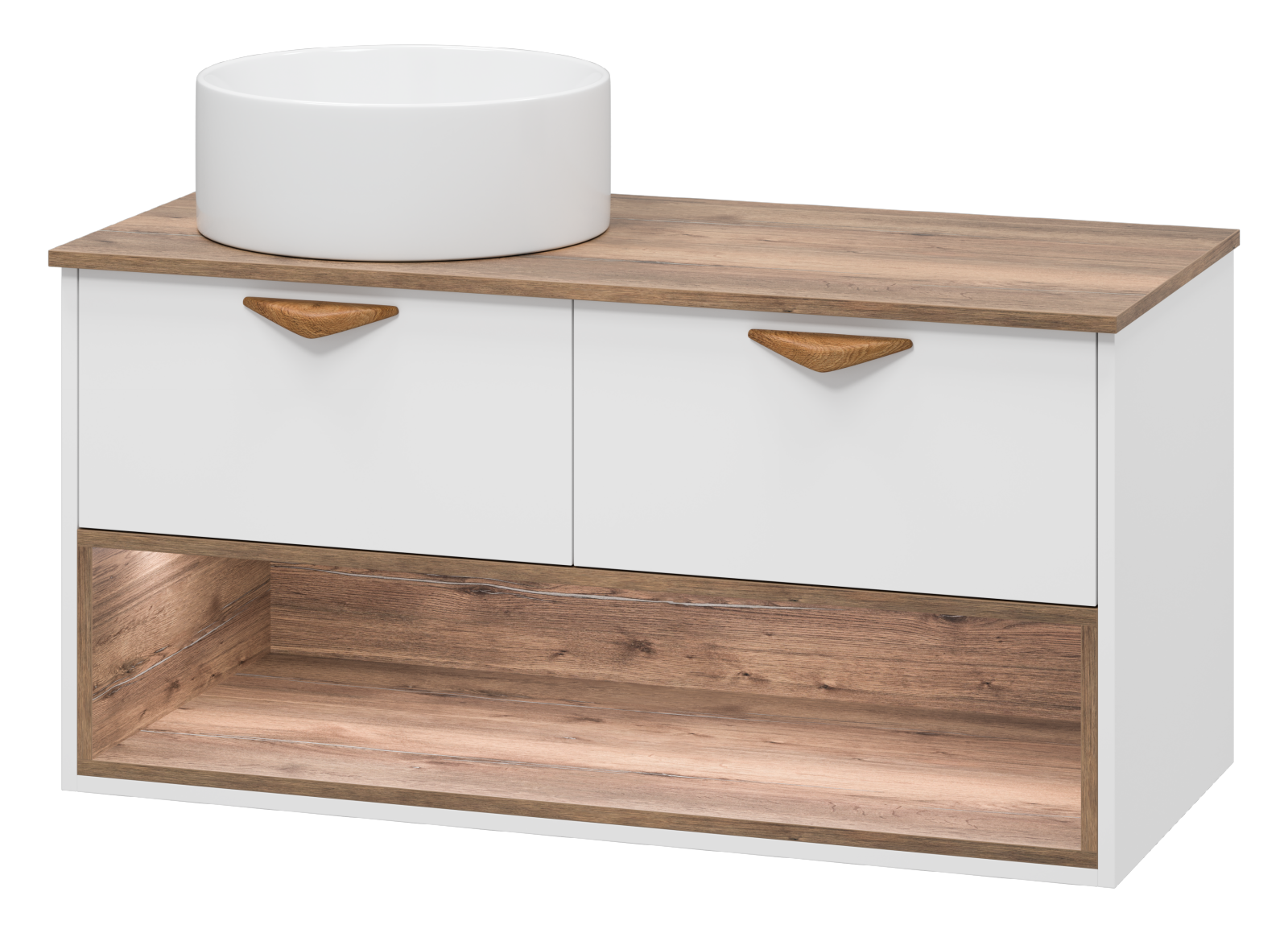 Тумба с раковиной Brevita Bergen 105 с подсветкой подвесная, белая