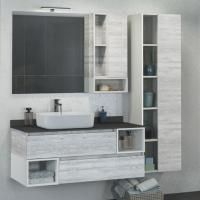 Мебель для ванной Comforty Прага 120, дуб белый, столешница антрацит, раковина T-Y9378