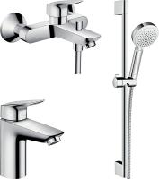 Душевой комплект Hansgrohe Logis 71101000 + Logis 71400000 + душевой гарнитур Crometta 100 Vario 26651400