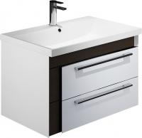 Тумба под раковину Iddis Color Plus 70 белая, темное дерево