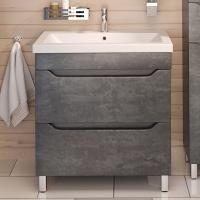 Тумба с раковиной Emmy Стоун 60 напольная, серый бетон