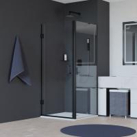 Душевой уголок RGW Hotel HO-045B (715-725)х700х1950 профиль черный, стекло прозрачное