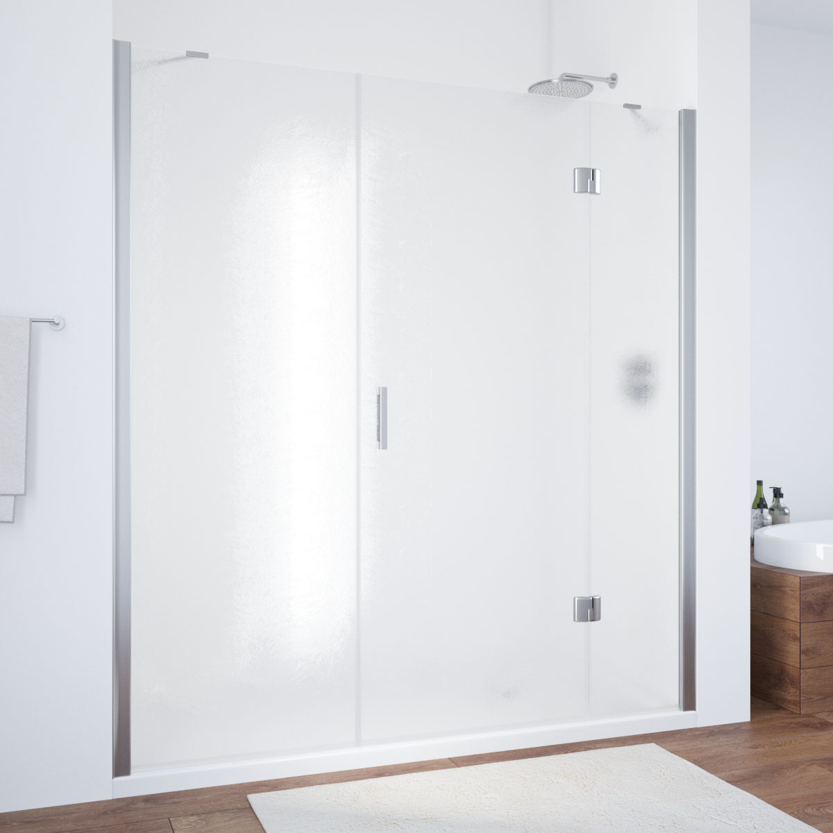 Душевая дверь в нишу Vegas Glass  AFP-F TUR NOVO h1890 150 08 02 R, профиль глянцевый хром, стекло шиншилла